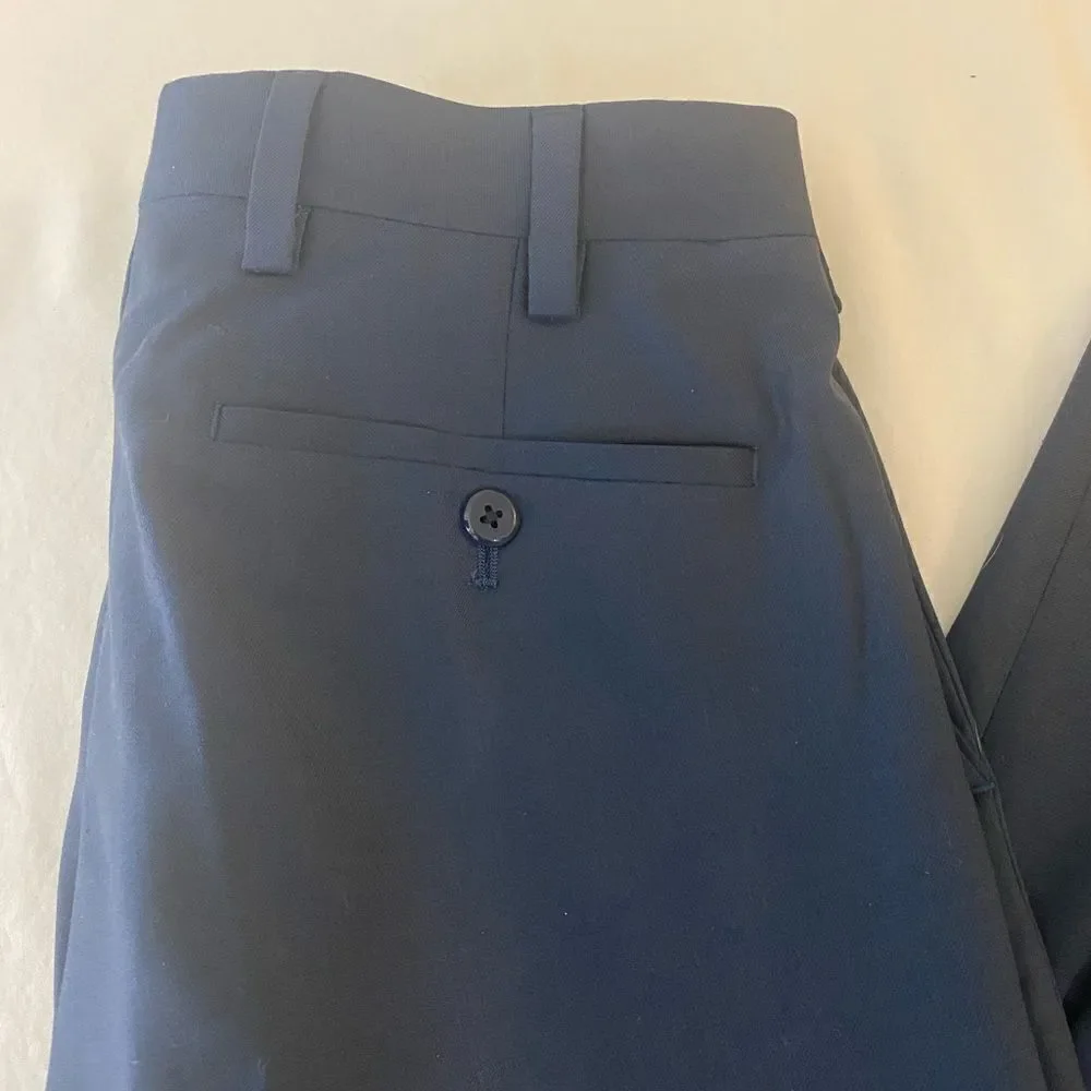 Louis Raphael Luxe 29 Ins 32 slim fit wool blend navy lightweight